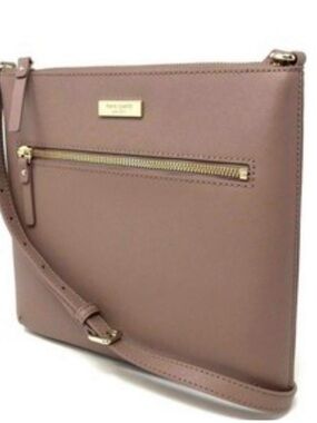 kate spade Mauve Leather Crossbody with Gold Hardware